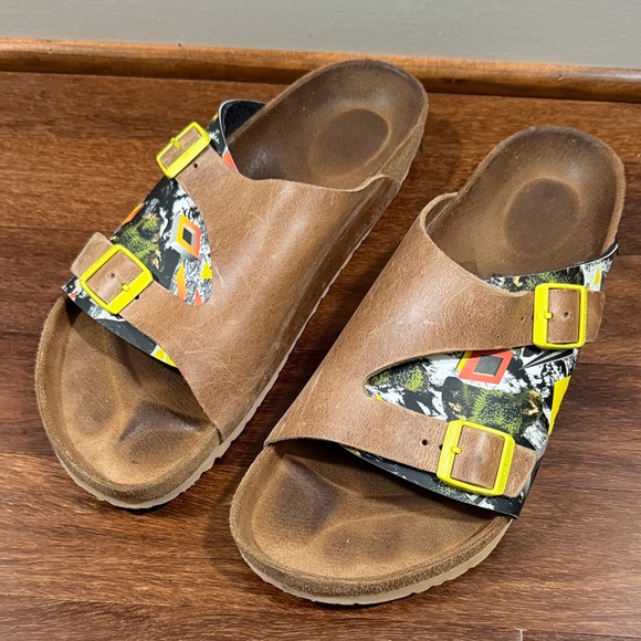 Birkenstock Other - Birkenstock Zürich Brown Leather Sandals with Yellow Buckles Unisex EU46/USM12